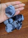 Pompom Peludo Preto/Cinza 4cm