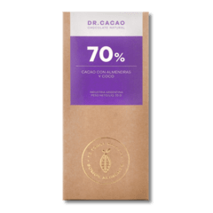 Dr Cacao Chocolate - 70%, Almendras y coco