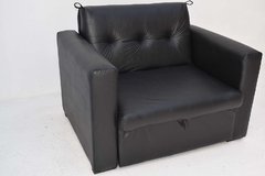 Sofá cama Mandy 1 PLAZA Ecocuero Negro - comprar online