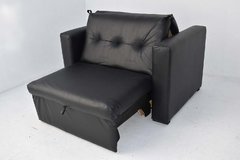 Sofá cama Mandy 1 PLAZA Ecocuero Negro - Fabrica Muebles Castelar