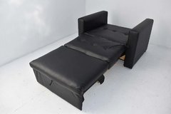 Sofá cama Mandy 1 PLAZA Ecocuero Negro - tienda online