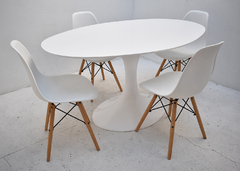 Combo Comedor 4 Silla Eames Original + Mesa Ovalada 1.50 x 1 mt - tienda online