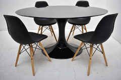 Combo Comedor 4 Silla Eames Original + Mesa Ovalada 1.50 x 1 mt - Fabrica Muebles Castelar