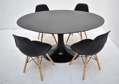 Combo Comedor 4 Silla Eames Original + Mesa Ovalada 1.50 x 1 mt - Fabrica Muebles Castelar