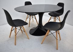 Combo Comedor 4 Silla Eames Original + Mesa Ovalada 1.50 x 1 mt