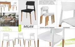Combo Mesa Eames Redonda + 4 Sillas Retro Milan - tienda online
