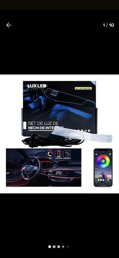 Set X 5 Hilo De Neon Rgb 12v Con Bluetooth Para Interior Del Auto