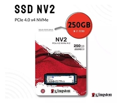 Disco solido M.2 Kingston capacidad 250 GB Nv2 Nvme 2280 Pci-e Gen 4.0 De 3000 Mb/s