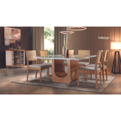 Sala De Jantar Quadrada ML170 8 Cadeiras 1,50m - comprar online