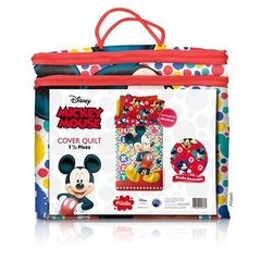 CUBRECAMA COVER QUILT INFANTIL + FUNDA 1 1/2 PLAZAS REVERSIBLES 821PI230 01 - MI AJUAR