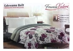 CUBRECAMA QUILT MATELASEADO ESTAMPADO BIFAZ FRANCA VALERI KING 815CH182 0301