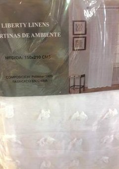 CORTINA DE VOILE TRABAJADA CON APLIQUES DOS PAÑOS 150 X 210 CM LIBERTY LINES 819SO222 01 - comprar online