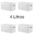 Kit 4 Caixa Organizadora Rattan 4 Litros com Tampa Plástica Cesto Organizador 4L Várias Cores - tienda online