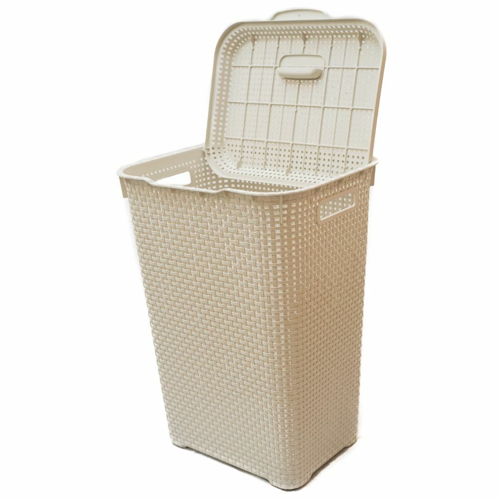 Cesto de Roupa Suja Branco Plástico 60l (44 x 57 x 34,5 cm) S3605798