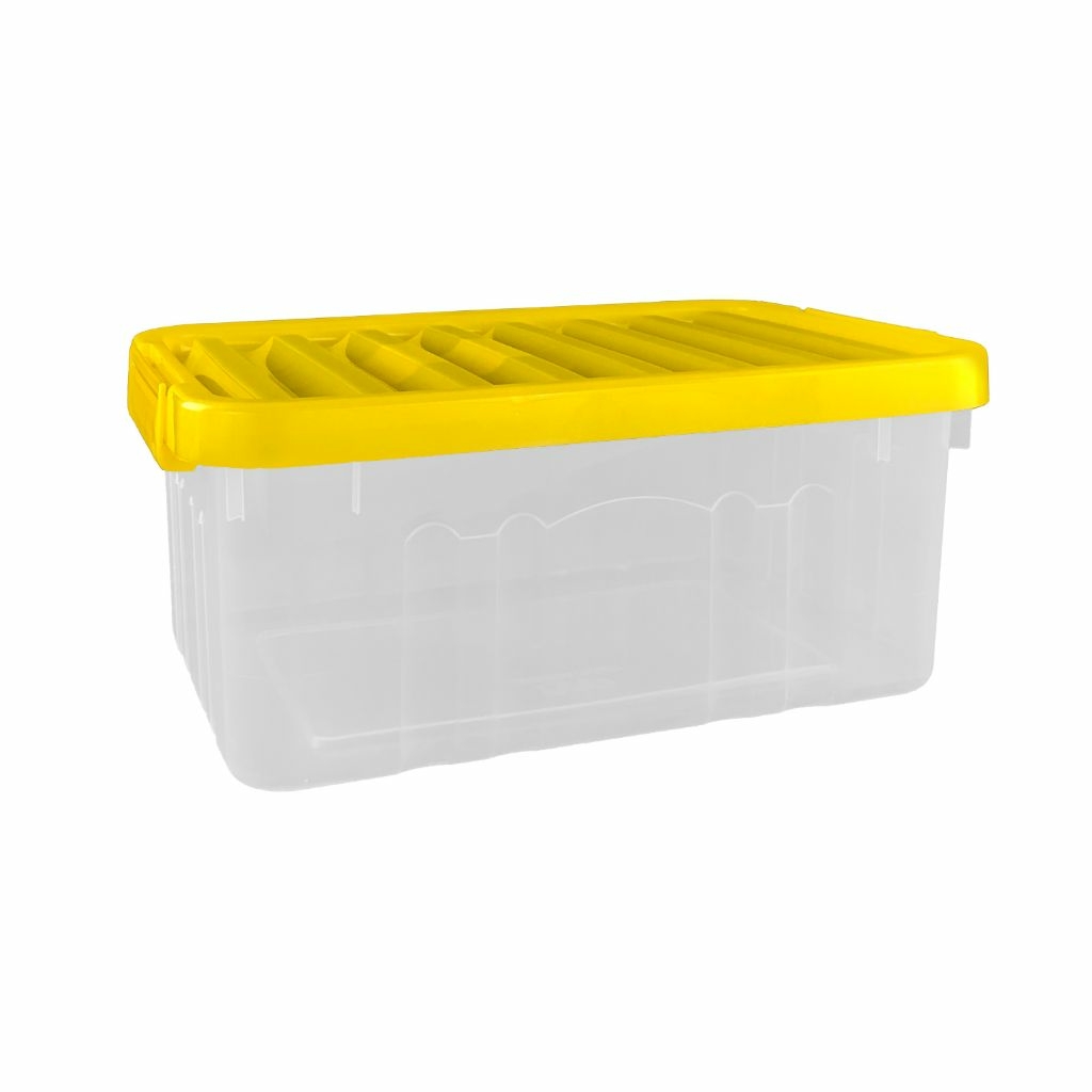 Kit com 3 Caixas Organizadoras Transparente Multiuso de Plástico com tampas  e travas 6 Litros