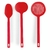 Jogo Kit de Utensílios Cozinha Antiaderente com 3 em Plástico - Escumadeira, Colher e Concha Cores Sortidas - loja online
