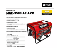 Grupo Electrógeno Generador Sensei Mge-3500 Avr 2800w - comprar online