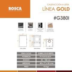 Salamandra Bosca Gold G380I Charcoal Gris Inoxidable 9000cal. en internet