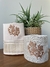 KIT LAVABO BEGE COM BORDADO CORAL CARAMELO