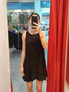 Vestido corto de lino con bolsillos SIN STOCK - comprar online