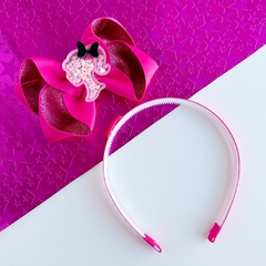 Laço Barbie Pink G ( 10 cm ) + tiara adaptável - deboralacosecores