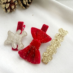 Trio de hair clips urso