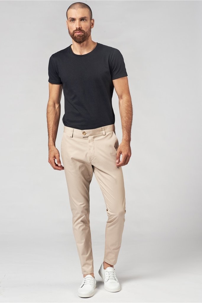 Pantalon de gabardina cheap beige