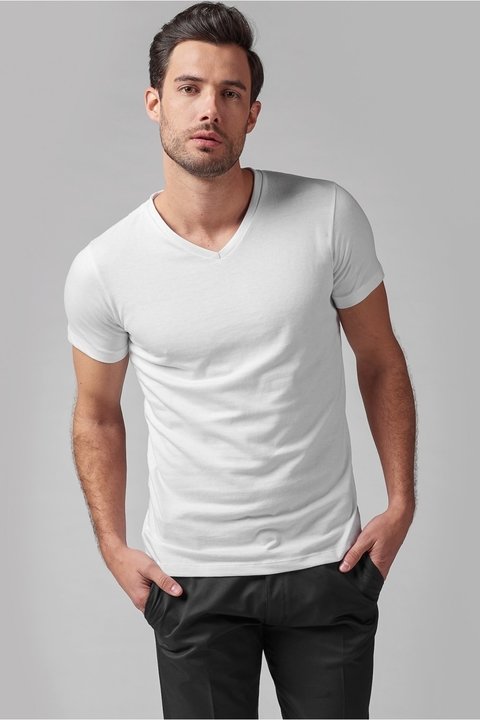 Remera blanca cheap cuello v