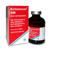 Ectomosol SM 30ml Para Tratamento das Sarnas e Ectoparasitas dos Animais.