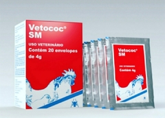 Vetococ 5 Envelopes de 4g KIT 20g Para tratamento da coriza, diarreia branca das Aves e Leitões na internet