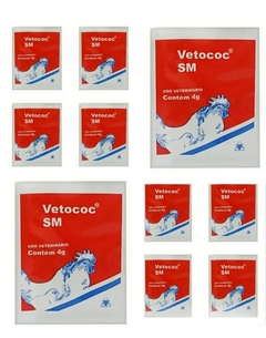 Vetococ 3 Envelopes de 4g KIT 12g Para tratamento da coriza, diarreia branca das Aves e Leitões na internet