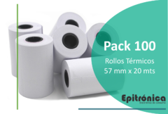 Pack 100 Rollos Papel Térmicos 57x20