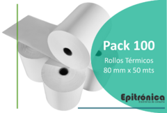 Pack 100 Rollos Papel Térmico 80x50