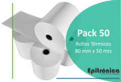 Pack 50 Rollos Papel Térmico 80x50