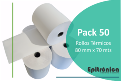 Pack 50 Rollos Papel Térmico 80x70