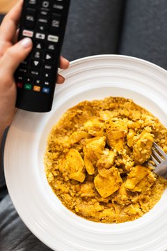 Curry de pollo con trigo burgol en internet