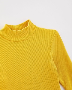 blusa rib manga longa amarelo - comprar online