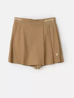 SHORT SAIA DE LINHO CARAMELO