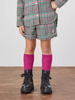 Short de Lã Batida Xadrez - comprar online