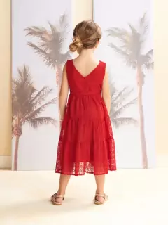 Vestido Vermelho de Renda - comprar online