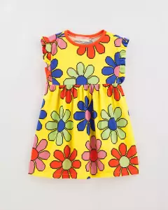 vestido malha florpix amarelo