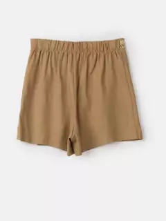 SHORT SAIA DE LINHO CARAMELO - comprar online