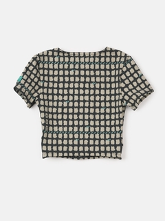 BLUSA JACQUARD GRID I AM AUTHORIA - LAURA ANTUNES ARTESANATO