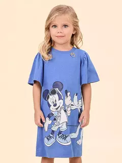 Vestido Azul do Mickey e Amigos Anime