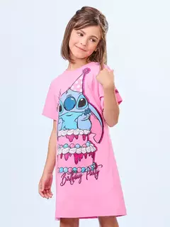 Camisola Rosa com Estampa do Stitch Anime