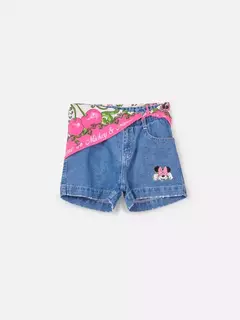 Short Jeans da Minnie com Lenço Estampado Anime - comprar online