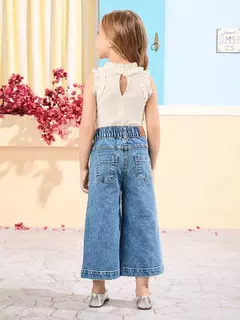 calça jeans com bordado Anime na internet