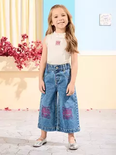 calça jeans com bordado Anime - loja online