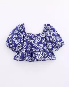 blusa taua flor azul Fabula - comprar online