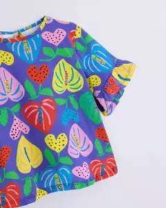 blusa malha amor de flor azul Fabula - comprar online